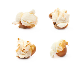 Semi-opened popcorn kernel isolated