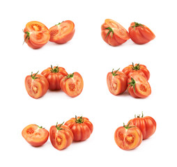 Ripe red beef tomato isolated