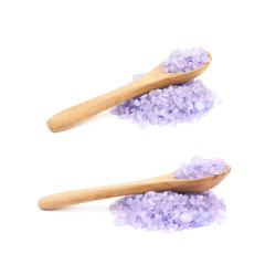 Pile of salt crystals isolated