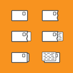 Postal icon set. User interface letter collection