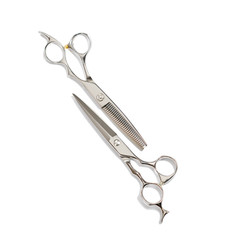 A pair of scissors for cutting hair. Isolated