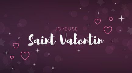 Naklejka na ściany i meble Joyeuse Saint Valentin - carte bannière