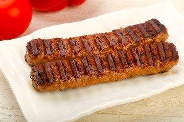 Grilled sausages