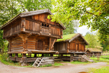 Fototapeta na wymiar Traditional old houses in Oslo