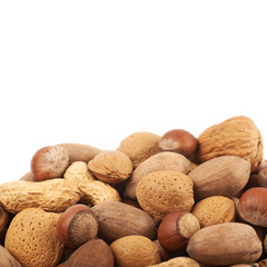 Pile of nuts isolated