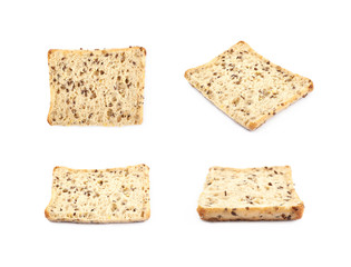 Square burger bread isolated