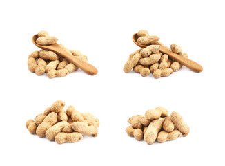 Pile of peanuts isolated