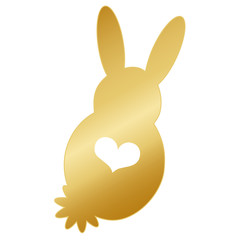 Goldener Osterhase mit Herz