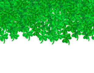 Obraz premium Vector horizontal seamless pattern with clover leaves st. Patrick's day background 