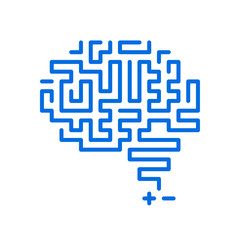 Abstract vector illustration of side view human brain