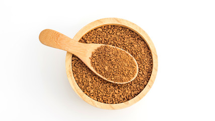 Instant coffee on a white background.