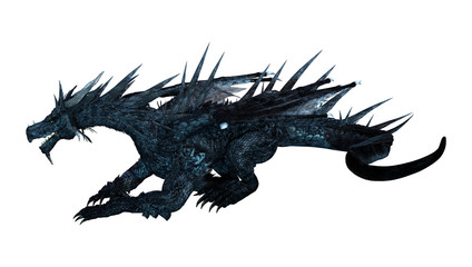 3D Rendering Fantasy Dragon on White