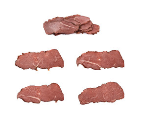 Set of sliced ham meat images