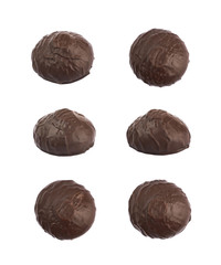 Marshmallow covered in chocolate isolated