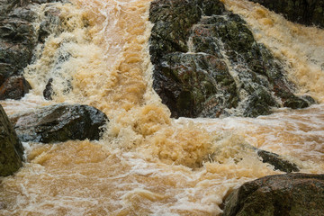 Affluent Waterfall in rain season on island Koh Samui, Thailand, Asia