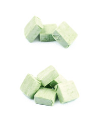 Pile of chewing candies isolated