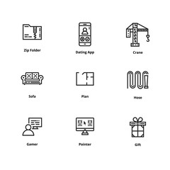 High quality line icons. Thin line icons for user interface and web