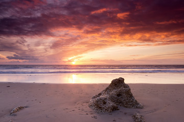 Atardecer en la playa de la Barrosa