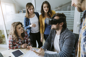 Start up team Of Freelancers in the office