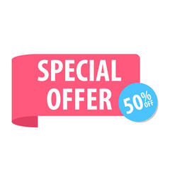 Special offer Label. Isolated on white. Red color.