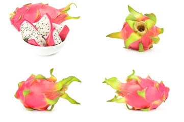 Collage of hylocereus on white