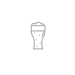 Beerglass outline thin icon. Alcohol drinks and national holidays symbol. Vector iilustration.