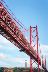 Ponte 25 de Abril suspension bridge across the River Tagus in Lisbon Portugal.