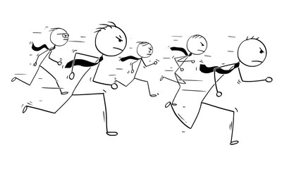 Conceptual Cartoon of Competition in Business