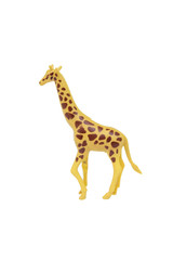 giraffe toy made of plastic. animal toy isolated on white background with clipping path