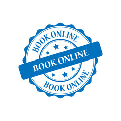 Book online blue stamp illustration