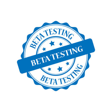 Beta testing blue stamp illustration