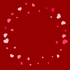 Paper Hearts Origamy Confetti Background.St. Valentine's Day pattern. 