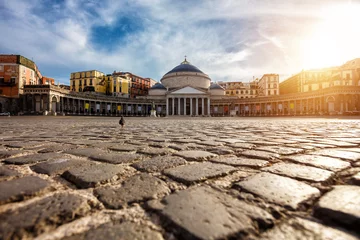 Wandaufkleber Piazza del Plebiscito, Napoli, Italy. Travel destination concept © Visual Intermezzo