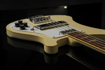 vintage bass on black background