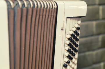 Old musical instrument Russian bayan