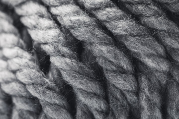 close up view of grey yarn ball
