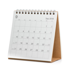 Minimal desk calendar 2018 isolated