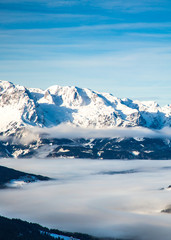 Fototapeta na wymiar Austrian alps panorama. Mountains nature landscape.