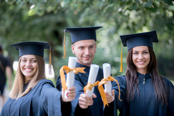 Graduation celebration outdoors