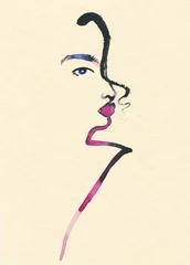 Abstract woman face. Fashion illustration. 