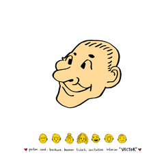 인물의 얼굴 / 손으로 그린 얼굴 표정 일러스트