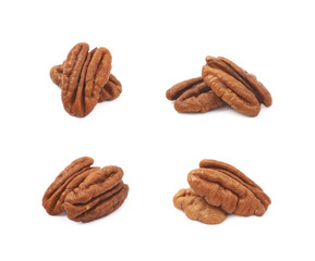 Two pecan nuts isolated