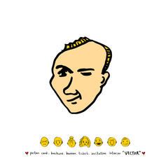 인물의 얼굴 / 손으로 그린 얼굴 표정 일러스트