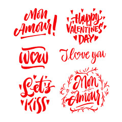 Set of Valentine's day letterings