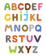 Funny colorful cartoon alphabet. Alphabetical letters ABC for children. - 187878377