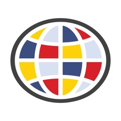 Globe Logo isolated on white background. Abstract icon.