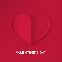 Paper cut love heart for Valentine's day or any other Love invitation cards. Vector EPS 10