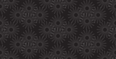 Seamless Simple Stylized Floral Pattern Vector Illustration