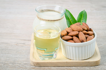 Almonds and oil almond.