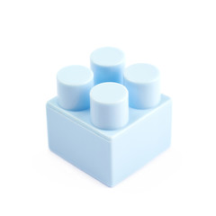 Single toy construction block isolated